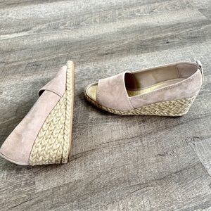 Donald J Pliner Nude Taupe Espadrille Wedge Sandal